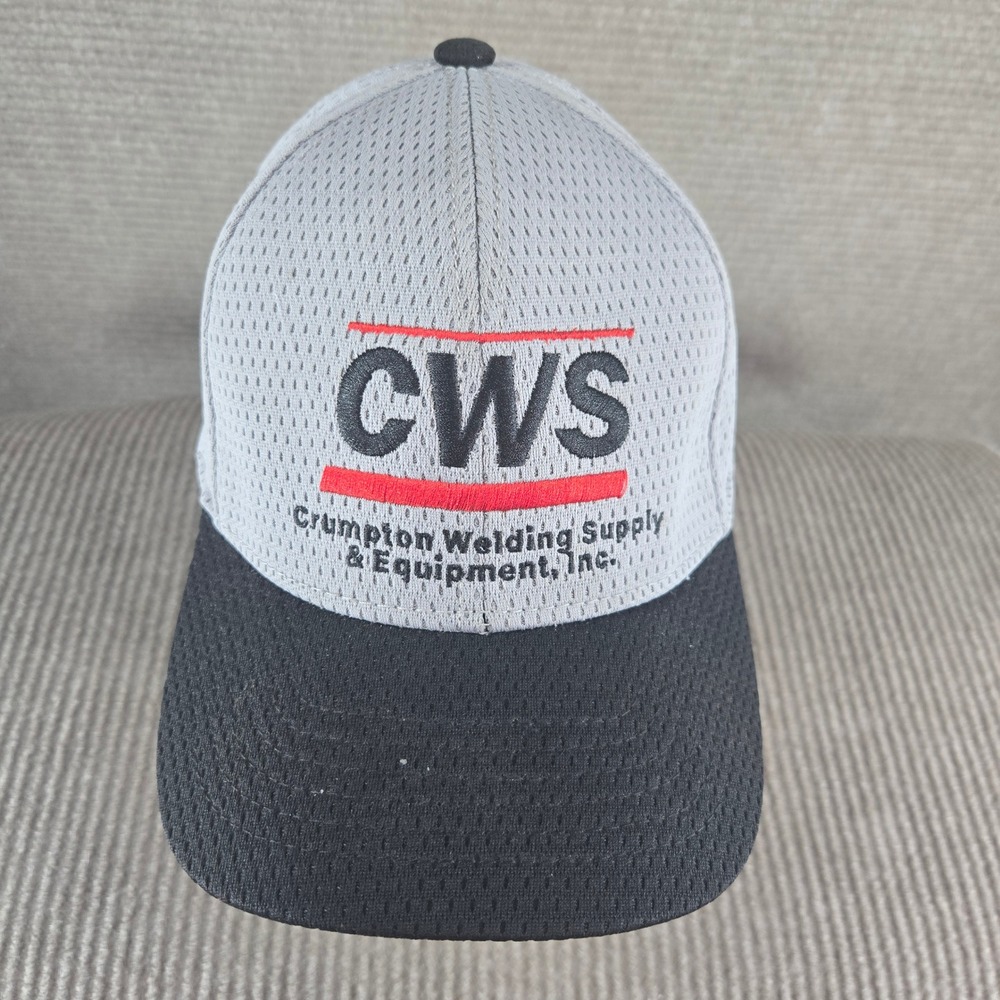 Hammette Sharp Mens OSFM Grey Black CWS Crumpton Welding Supply Mesh Trucker Hat